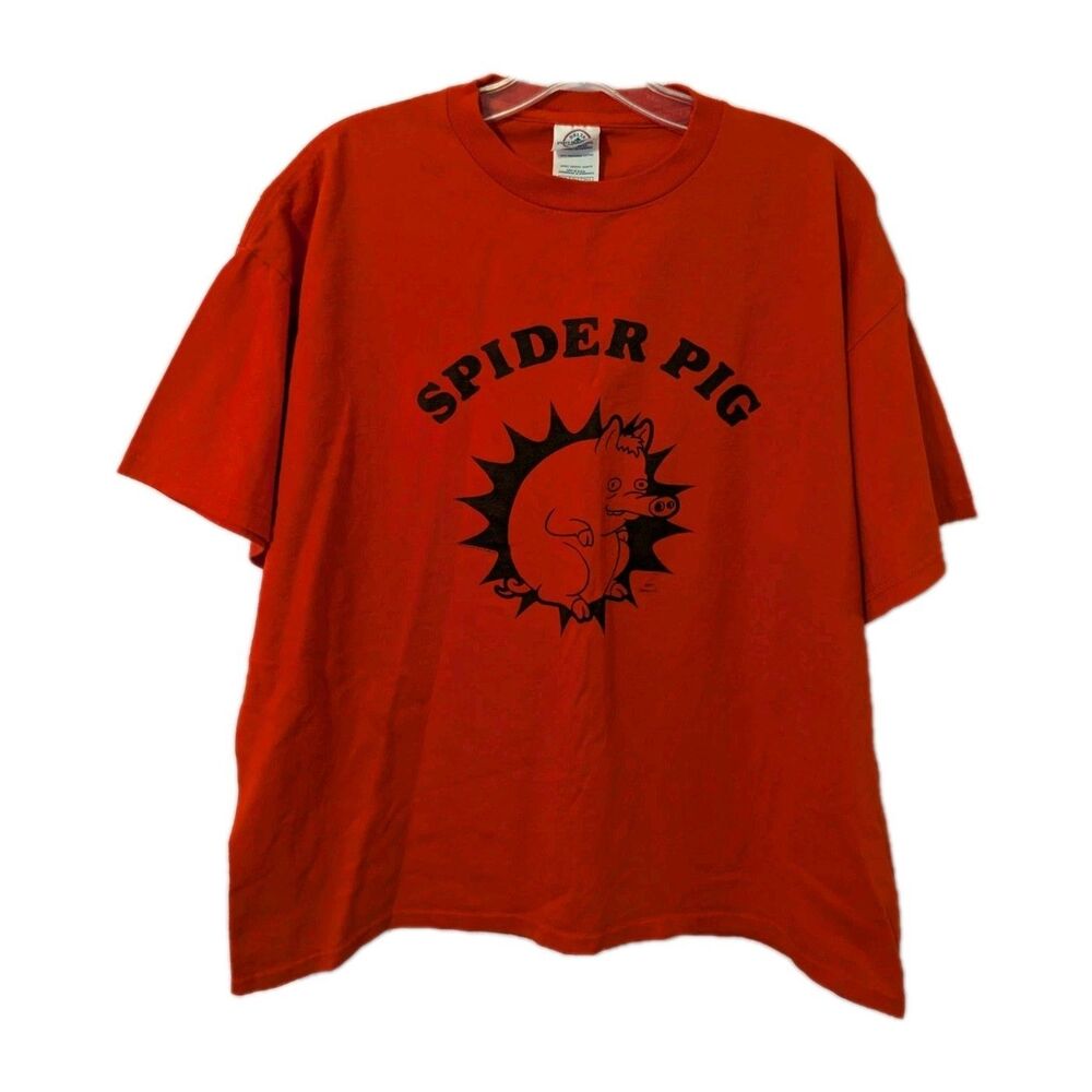 Vintage The Simpsons Movie Bright Red Spider Pig Shirt Matt Groening Fox Size XL